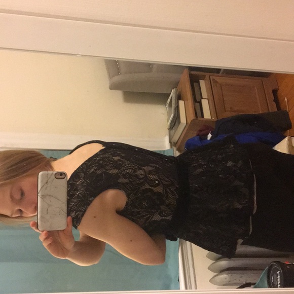 Francesca’s Black Lace Peplum Top - Picture 8 of 8